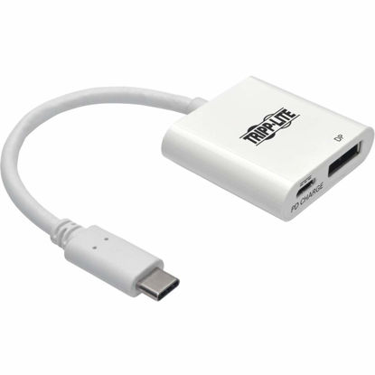 Picture of Tripp Lite USB C to DisplayPort Video Adapter Converter with USB-C PD Charging Port, Thunderbolt 3 Compatible, USB Type C to DP, USB Type-C, 6" (U444-06N-DP-C)