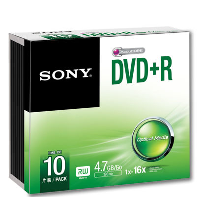 Picture of Sony 10DPR47SS 16x DVD+R 4.7GB Recordable DVD Media - 10 Pack (Discontinued by Manufacturer)