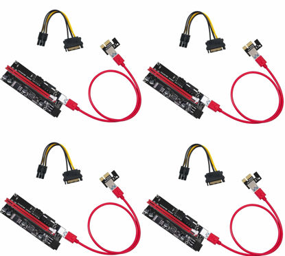 Picture of Newest Version USB Riser V009S 4 Pack ALB Vendor PCIE Riser 6 PIN + MOLEX GPU Mining ETH