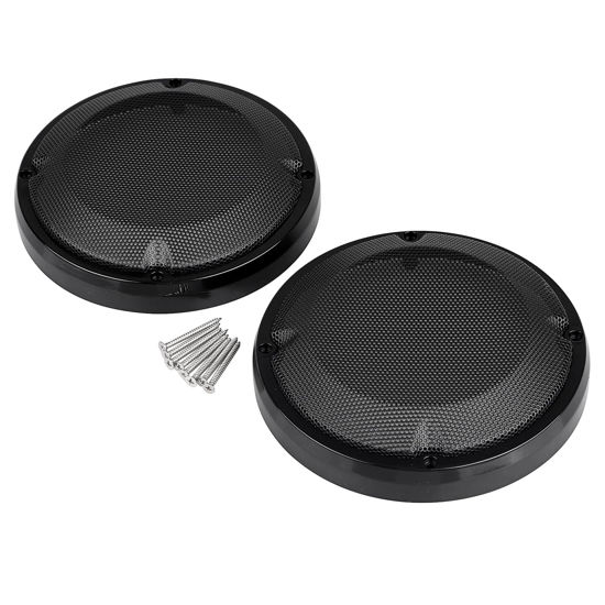 Picture of XMMT 1 Pair Black 6.5" Saddlebag Lid Speaker Grills Covers Fit For Harley Touring Electra Street Road Glide Road King 1983-2022