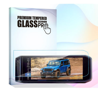 Picture of ZZDMDM for 2024 Wrangler Screen Protector Touchscreen 2024 Jeep Wrangler JL Rubicon Sahara Sport S Willys Sport 12.3-inch Navigation Tempered Glass Protective Film Wrangler 4xe 2024 Accessories