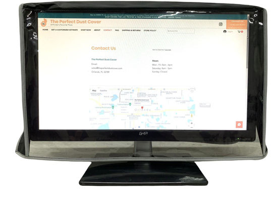 Picture of The Perfect Dust Cover, Black Nylon Cover with Clear Front Compatible with 22-inch LED/LCD Monitors, Anti Static, Waterproof Monitor Cover Dimensions 21''W x 2.5''D x 14''H by The Perfect Dust Cover