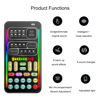 Picture of Lancoon Mini Voice Changer, Multifunctional Sound Card with 8 Different Sound Changes Effects Cool Lights Power Display Small for PS4 PC Computers Mobile Phone (Black)