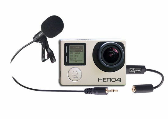 Picture of GoPro HERO4 Camcorder External Microphone Vidpro XM-L Wired Lavalier microphone - Designed for use with Gopro Hero4, Hero3+, Hero3 and Hero2 cameras