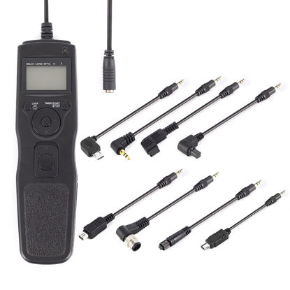 Picture of FocusFoto All-in-1 LCD Timer Remote Shutter Release Cord for Canon Nikon Sony Olympus + 8pcs Removable Cable Set (C1, C3, N1, N3, S1, S2, UC1, CB1)