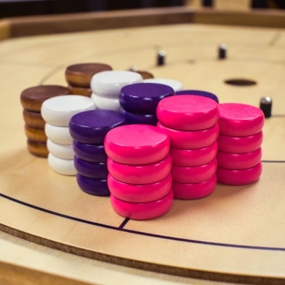 Picture of Ladies 4 Player Crokinole Disc Party Pack (52 Discs) (Large Discs - 1 1/4 Inch Diameter (3.2cm))