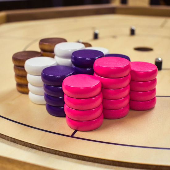 Picture of Ladies 4 Player Crokinole Disc Party Pack (52 Discs) (Large Discs - 1 1/4 Inch Diameter (3.2cm))