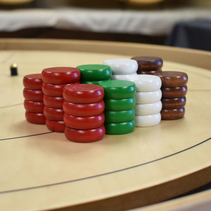 Picture of 4 Player Crokinole Disc Party Pack (52 Discs) - Christmas Edition (Small Discs - 1 1/8 Inch Diameter (2.9cm))