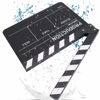 Picture of Portable Movie Film Clap Board,Acrylic Scene Director Action Clapperboard with Pen for Shoot Props/Advertisement/Home Decoration/Background, etc(Black)
