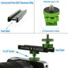 Picture of 4 Inch Cold Shoe Extension Bracket - Dual Sided Camera Flash Mount with 1/4"-20 Flashner Adapter by Cam Caddie - Black / Green