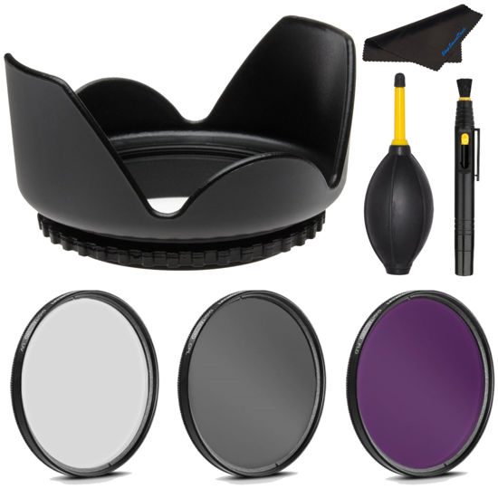 Picture of PRO 67mm Filter Kit + PRO Tulip Lens Hood for Nikon AF-S DX Nikkor 18-140mm f/3.5-5.6G ED VR - 67 mm Polarizing Filter, 67mm UV Filter, 67mm Florescent Filter & 67mm Flower Lens Shade Hood