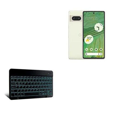 Picture of BoxWave Keyboard Compatible with Google Pixel 7 - SlimKeys Bluetooth Keyboard - with Backlight, Portable Keyboard w/Convenient Back Light - Jet Black