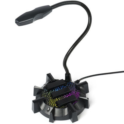 Picture of ENHANCE USB Microphone for PC - Omnidirectional Condenser Microphone with Mute Button LED Indicator, 360 Degree Gooseneck - USB Mic for Gaming PC, PS5, Streaming, YouTube, Recording, Zoom, Podcast