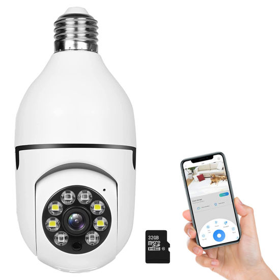 Picture of 360 Camera, Light Bulb Camera Full HD 1080P, 5GHz WiFi Camera with 18 Mth Cloud Storage, Night Vision Motion Detection Wireless Camera Home Security Cameras, Home Baby, Pet Monitor