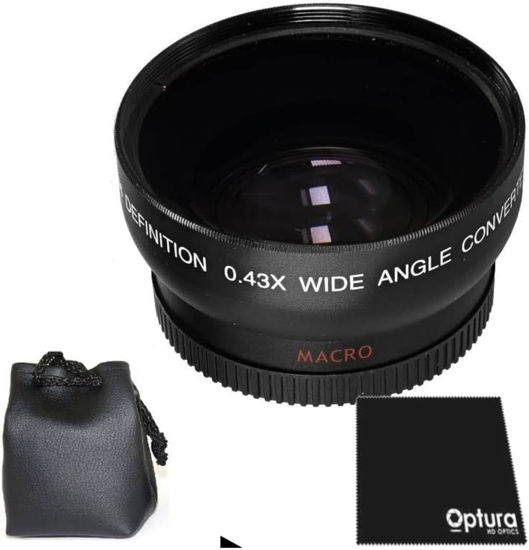 Picture of for Panasonic Lumix DMC-G85,Pro HD Wide Angle Lens with Macro (58mm Compatible)+ OPTURA™ Microfiber Cloth