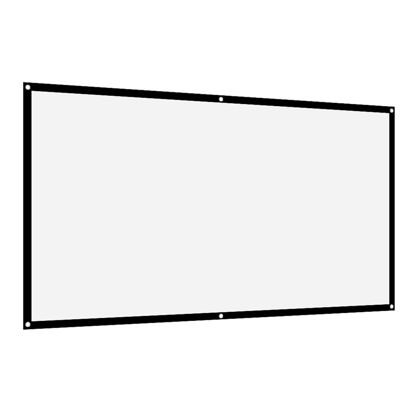 Picture of 100 inch 16:9 Thicken Portable Non Crease Foldable Projection Screen,Soft White Polyester Projector Curtain Projection Screen,Suitable for Home Theater, Conference, Outdoor Camping Movie