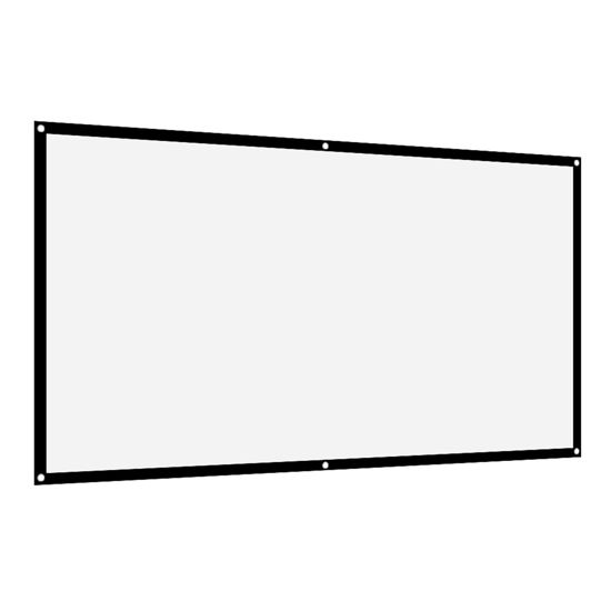 Picture of 100 inch 16:9 Thicken Portable Non Crease Foldable Projection Screen,Soft White Polyester Projector Curtain Projection Screen,Suitable for Home Theater, Conference, Outdoor Camping Movie
