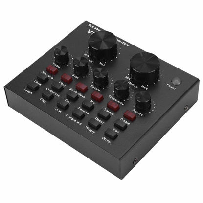 Picture of External Live Sound Card,Bluetooth Audio Mixer External,USB External Sound Card for Headset/Microphone/Mobile/Computer/PC/Karaoke/Broadcast with 112 Electro acoustic,18 Sound Effect,6 Effect Mode