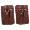 Picture of TENDYCOCO Lens Cases 2pcs Camera Bag Tote Purse Organizer Insert Leather Camera Lens Bag Camera Lens Holder Telephoto Lens Bags Leather Pouch Camera Lens Protector Camera Mini Change Pouch