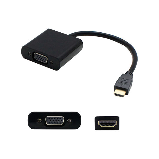 Picture of AddOn 8in HP H4F02UT#ABA Compatible HDMI Male to VGA Female Black Active Adapter Cable