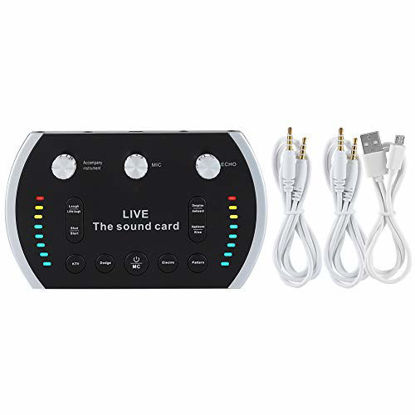 Picture of AYNEFY Mini Voice Changer Microphone, Sound Card, for Computer Live Broadcast WeChat Mobile Phone Live Broadcast