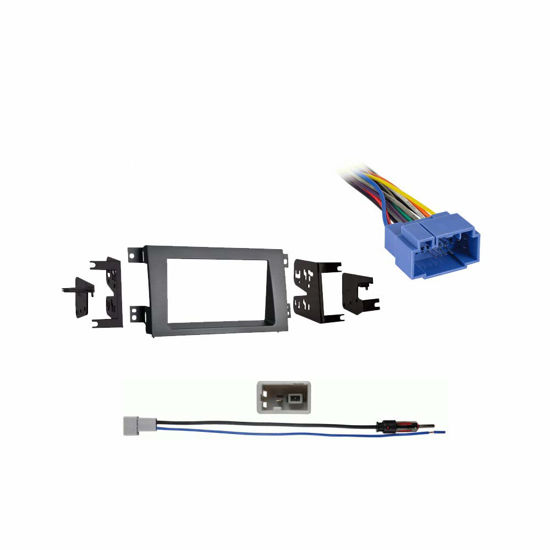 Picture of Harmony Audio Compatible with Honda Ridgeline 2005 2006 2007 2008 Double DIN Stereo Harness Radio Dash Kit Gray