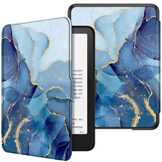 Picture of Fintie Case for 7" All-New Kindle Paperwhite (12th Generation, 2024) and Kindle Colorsoft Signature Edition - Slim Lightweight Shell PU Leather Protective Cover with Auto Sleep/Wake, Ocean Marble
