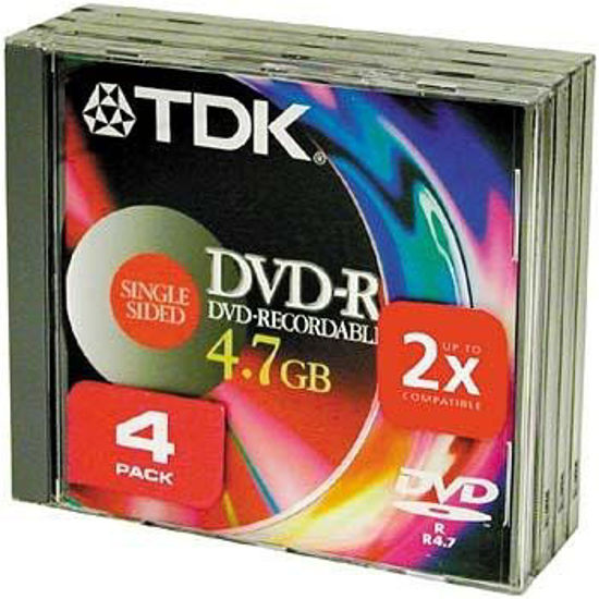 Picture of TDK DVD-R Media 4.7GB for Data General Use (4-Pack, Non-authoring)
