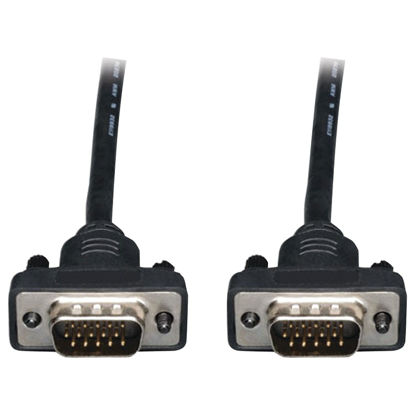 Picture of Tripp Lite Low Profile VGA Coax Monitor Cable High Resolution cable with RGB coax (HD15 M/M) 6-ft.(P502-006-SM) , Black