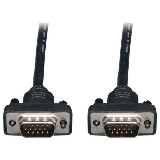 Picture of Tripp Lite Low Profile VGA Coax Monitor Cable High Resolution cable with RGB coax (HD15 M/M) 6-ft.(P502-006-SM) , Black