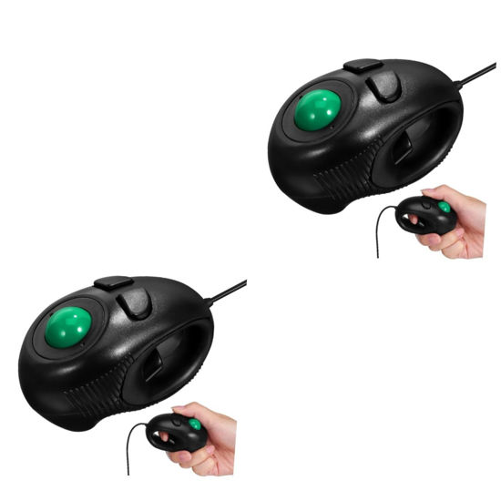 Picture of SOLUSTRE 2pcs USB trackball Ergonomic trackball Computer with Ball Roller Ball Handheld Finger USB Optical Travel DPI Mice trackball Gaming Wireless mouses USB Mini 4d Wired