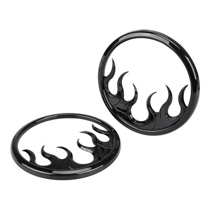 Picture of YDLMT 2 Pcs Gloss Black Front Speaker Accent Grill Cover Compatible with 2014-2022 Harley Touring Electra Street Glide Ultra Limited & Trike