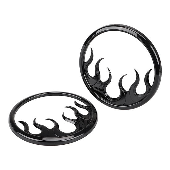 Picture of YDLMT 2 Pcs Gloss Black Front Speaker Accent Grill Cover Compatible with 2014-2022 Harley Touring Electra Street Glide Ultra Limited & Trike