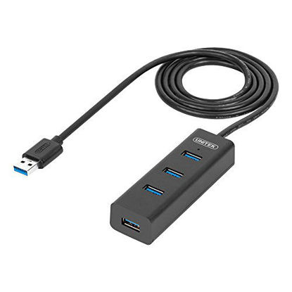 Picture of Unitek USB Extension Cable with Micro USB Charging Power Port, Portable USB 3.0 4-Port Data Hub Extender Cord for Oculus Sensor, Gaming Controller, Logitech HD Laptop Webcam, Printer, Scanner (4ft)