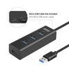 Picture of Unitek USB Extension Cable with Micro USB Charging Power Port, Portable USB 3.0 4-Port Data Hub Extender Cord for Oculus Sensor, Gaming Controller, Logitech HD Laptop Webcam, Printer, Scanner (4ft)