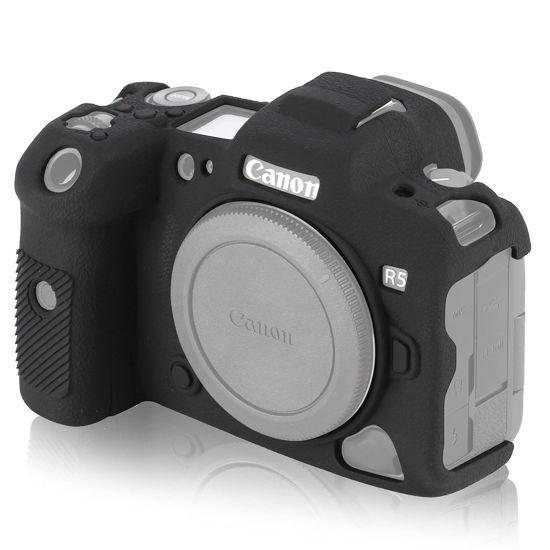 Picture of STSEETOP Camera Case for Canon R5 - Silicone Protective DSLR Skin Cover, Detachable Cage, Shockproof, Dustproof (Black)