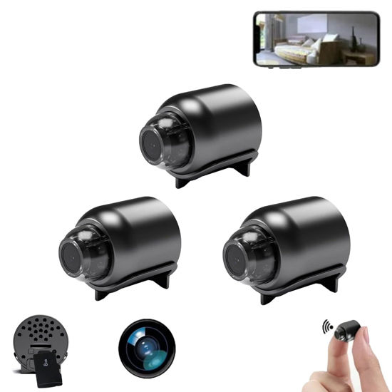 Picture of LBHGRMF Mini Camera, Mini Camera Wireless,Cheerchest Camera, Mini 5g Wireless WiFi Camera 1080p Hd, Mini Wireless WiFi Camera 1080p Hd,Comes with 8g Memory Card (3 pcs)