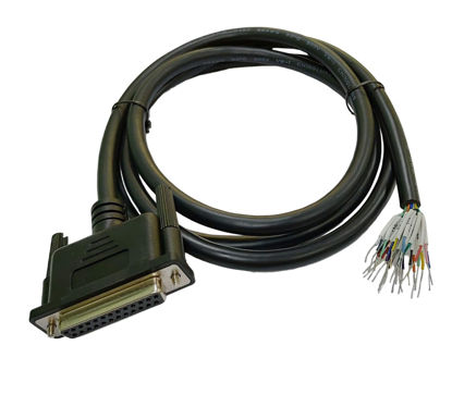 Picture of CompuCablePlusUSA.com Best Industrial Serial DB25 D-Sub 25 Pin Female RS232 Serial Cable with Bare Wire - 28 AWG with Black PVC Jacket (Female, 5 Feet)