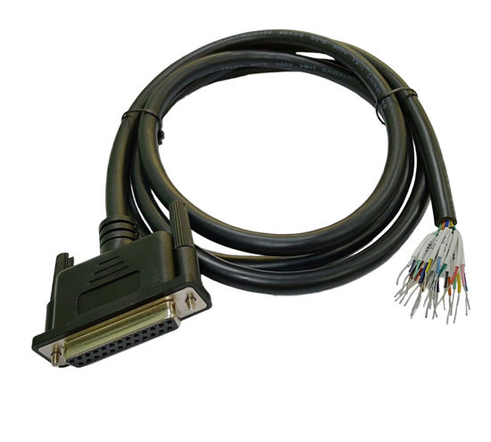 Picture of CompuCablePlusUSA.com Best Industrial Serial DB25 D-Sub 25 Pin Female RS232 Serial Cable with Bare Wire - 28 AWG with Black PVC Jacket (Female, 5 Feet)