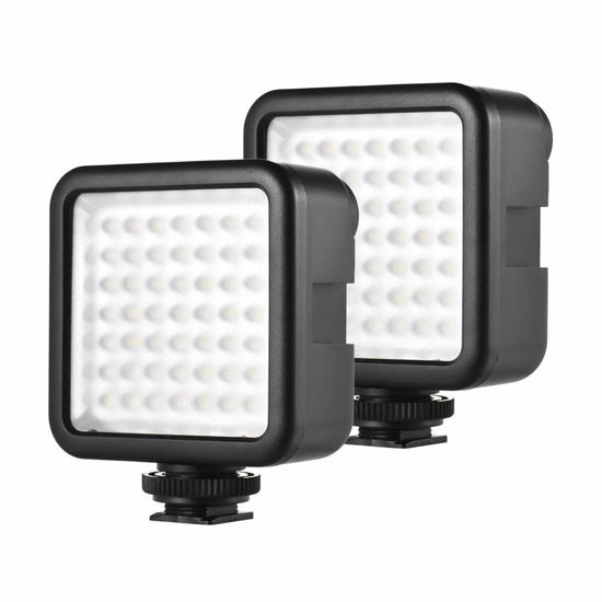 Picture of Andoer W49 Mini Interlock Camera LED Panel Light Dimmable Camcorder Video Lighting With Shoe Mount Adapter for Canon Nikon Sony A7 DSLR Pack of 2pcs