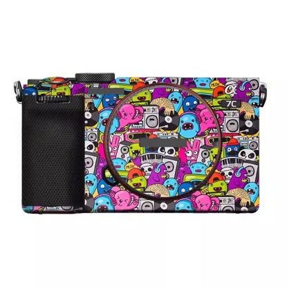 Picture of Camera Skin Wrap A7C2 Anti-Scratch Sticker Coat Vinly Protective Film Body Protector Decals Cover for Sony A7CR A7C II (Graffiti Pink)