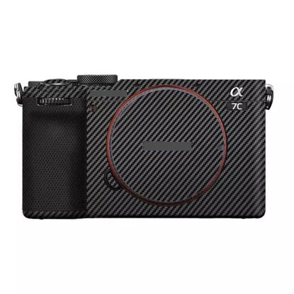 Picture of Camera Skin Wrap A7C2 Anti-Scratch Sticker Coat Vinly Protective Film Body Protector Decals Cover for Sony A7CR A7C II (Carbon Fiber Black)