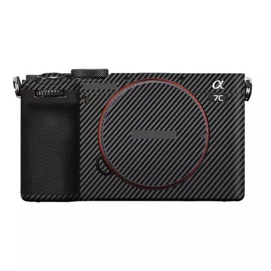 Picture of Camera Skin Wrap A7C2 Anti-Scratch Sticker Coat Vinly Protective Film Body Protector Decals Cover for Sony A7CR A7C II (Carbon Fiber Black)