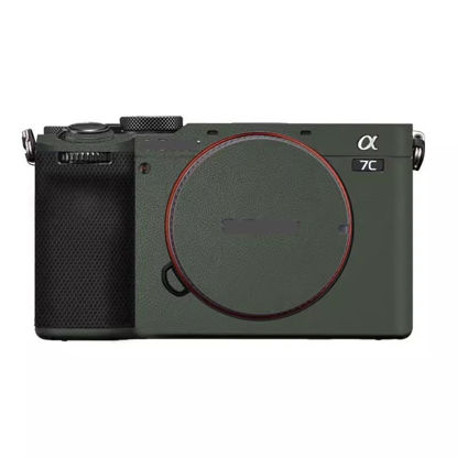 Picture of Camera Skin Wrap A7C2 Anti-Scratch Sticker Coat Vinly Protective Film Body Protector Decals Cover for Sony A7CR A7C II (Leather Green)