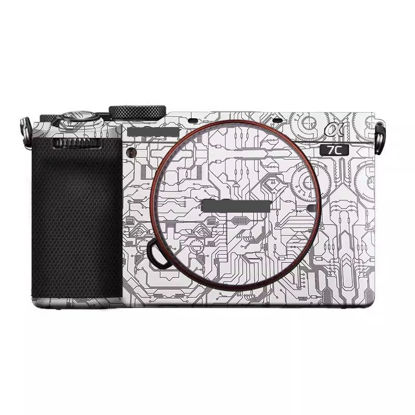 Picture of Camera Skin Wrap A7C2 Anti-Scratch Sticker Coat Vinly Protective Film Body Protector Decals Cover for Sony A7CR A7C II (Circuit White)