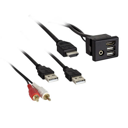 Picture of Axxess AX-GMUSBAUX-3 3 Foot USB, AUX & HDMI Replacement Panel for Select 2014-UP GM Vehicles, Black