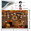 Picture of Avezano Fall Thanksgiving Photography Backdrop Rustic Barn Wooden Door Harvest Photography Background Autumn Pumpkins Maple Kids Portrait Photoshoot Backdrops Photo Studio (8x6ft)