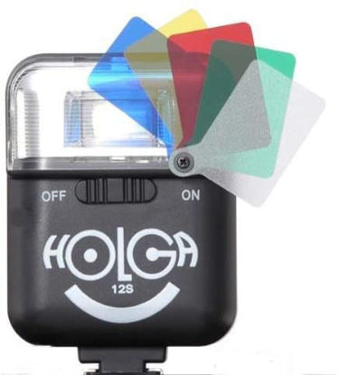 Picture of Holga 12S Hot Shoe Flash for 135 TIM Camera, Recycles in 6-8 Seconds, GN 12, Black