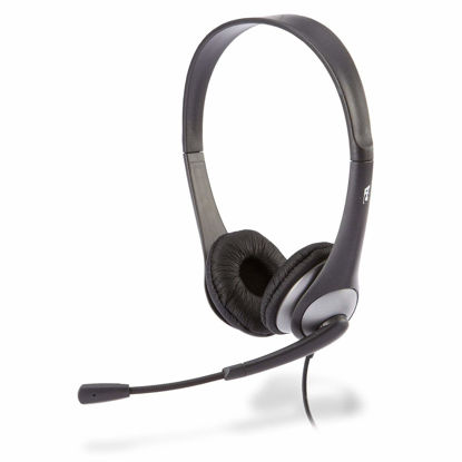 Picture of Cyber Acoustics - AC-201 Stereo Headset with Separate Headphone and Microphone Jacks, Great for K12 School Classroom and Education (AC-201) Silver