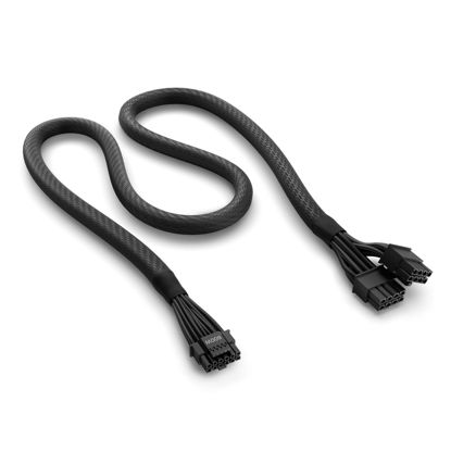 Picture of NZXT 12VHPWR Adapter Cable - 12+4-Pin (16-Pin) 12HVPWR to Dual 8-Pin PCIe - Compatible with NVIDIA 40 Series Graphics Cards and Existing NZXT ATX 2.X PSUs (PA-xG1BB) - Rated for 600 Watts - Black